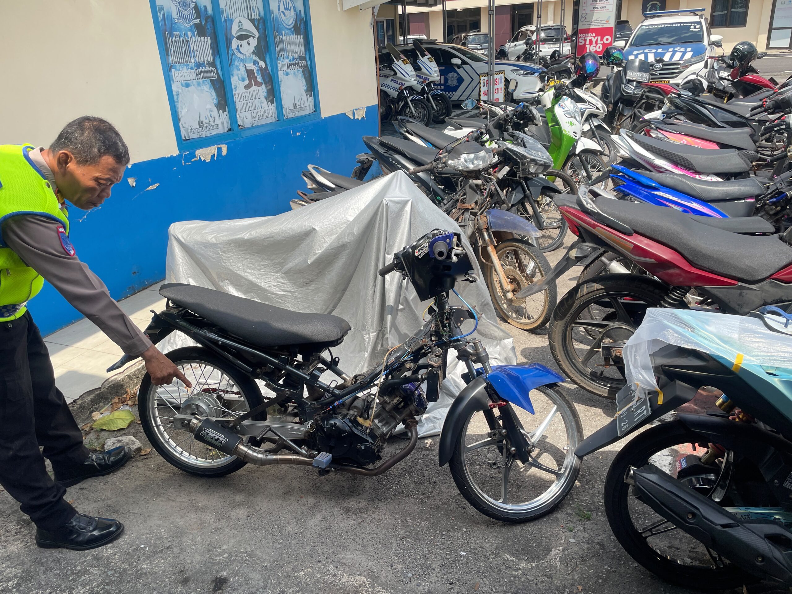 Satlantas Polres Bangka Intensif Gelar Penindakan Knalpot Brong dan Balap Liar, 21 Kendaraan Diamankan