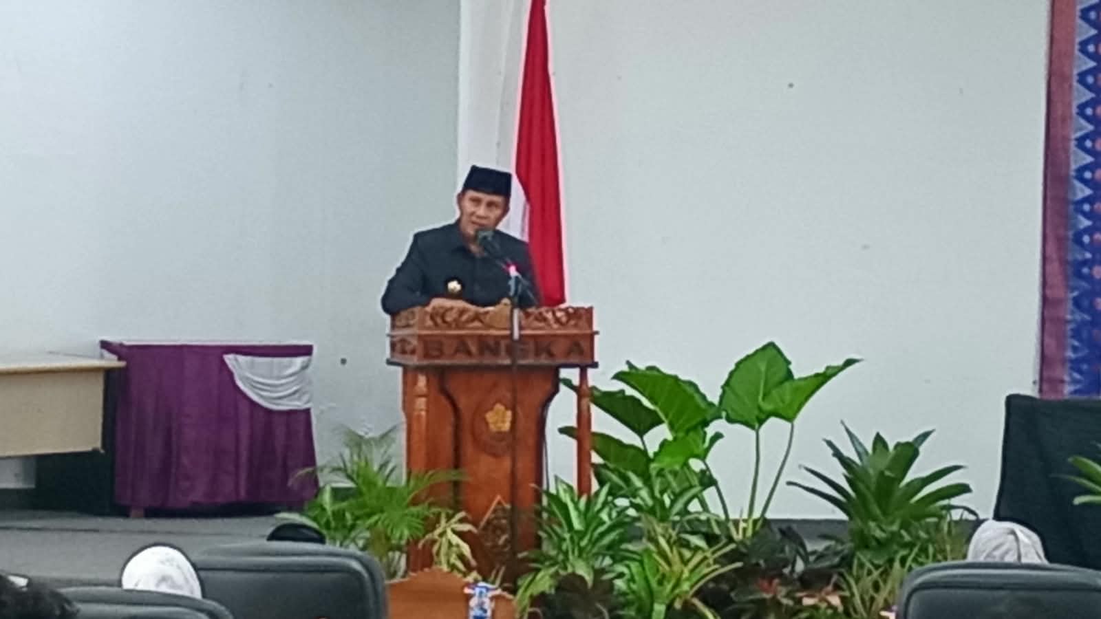 BUPATI BANGKA FERRY INSANI HADIR DALAM RAPAT PARIPURNA DPRD KABUPATEN BANGKA.